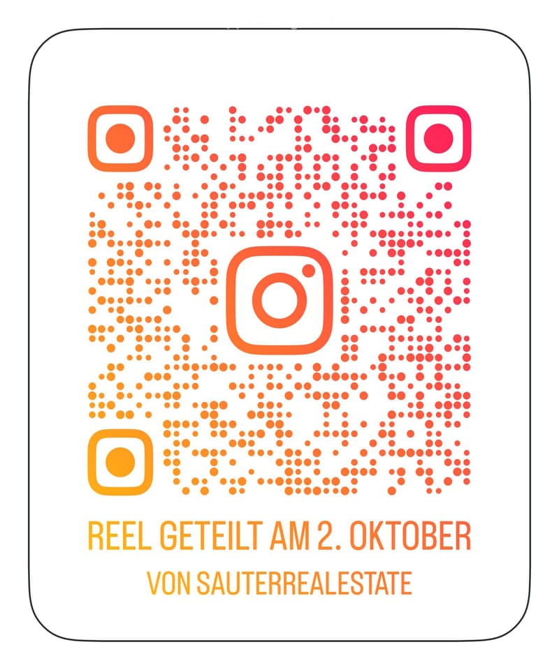 QR code for an Instagram profile to be revealed on October 2 by SauterRealestate