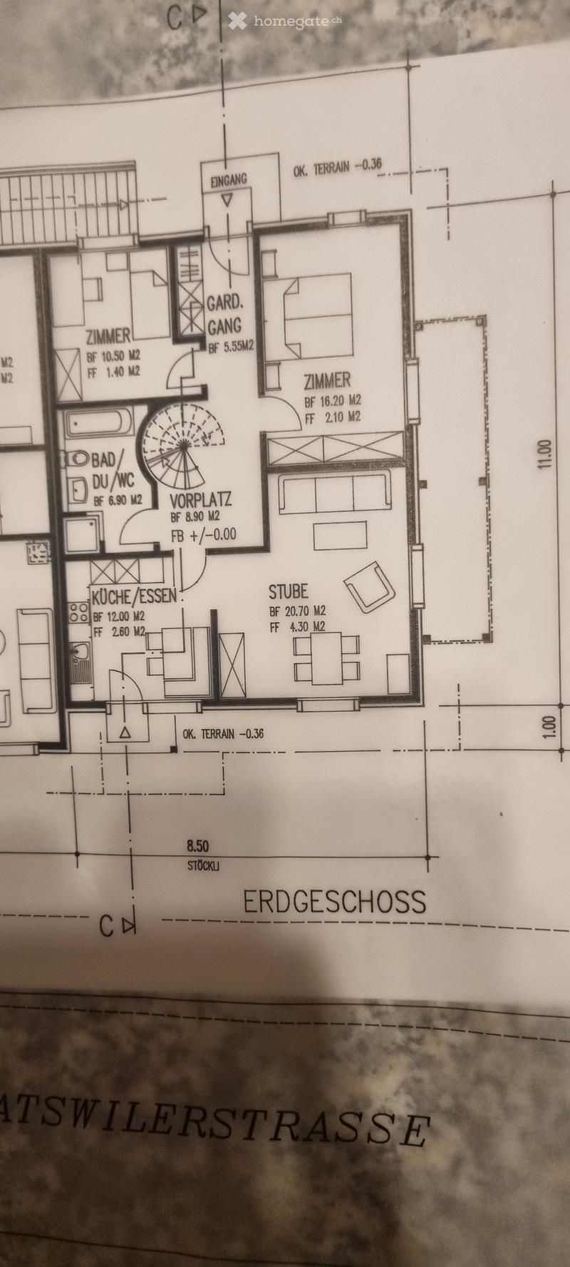 Entrance, hallway, 2 bedrooms, bathroom, kitchen, dining area, storage, balcony