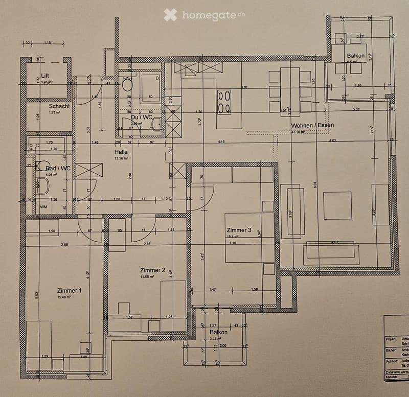 3 rooms, 1 bathroom, kitchen, terrace, living room