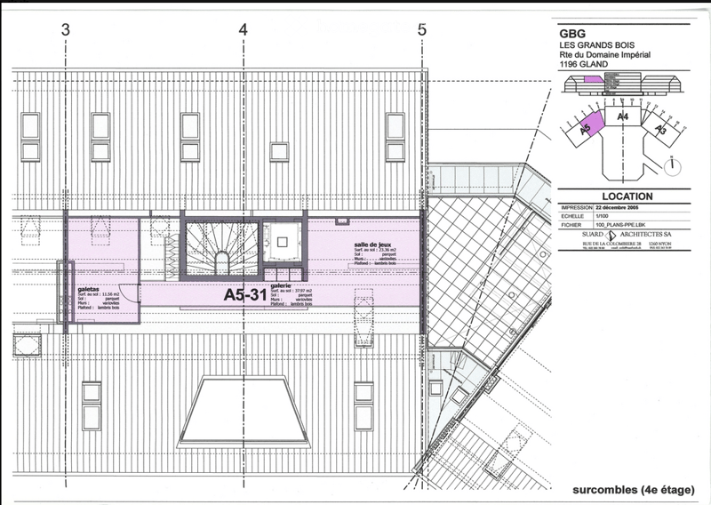 Floor plan of a multi-story building showing rooms labeled A5-31, A4, A3, and A6, with areas such as a gallery, game room, and entrance hall.