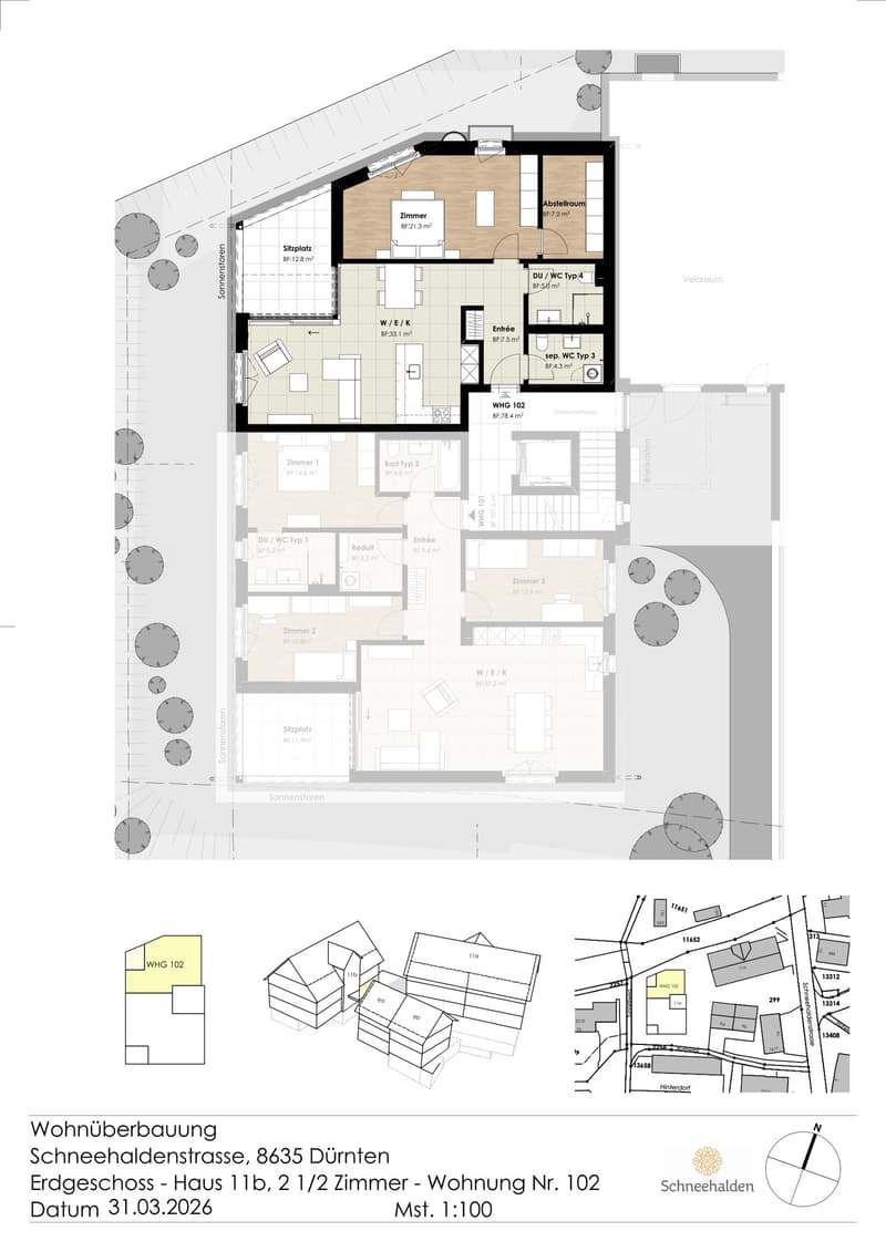 Floor plan of a residential unit with two bedrooms, a bathroom, a living area, and an entrance. Includes labeled rooms and dimensions.