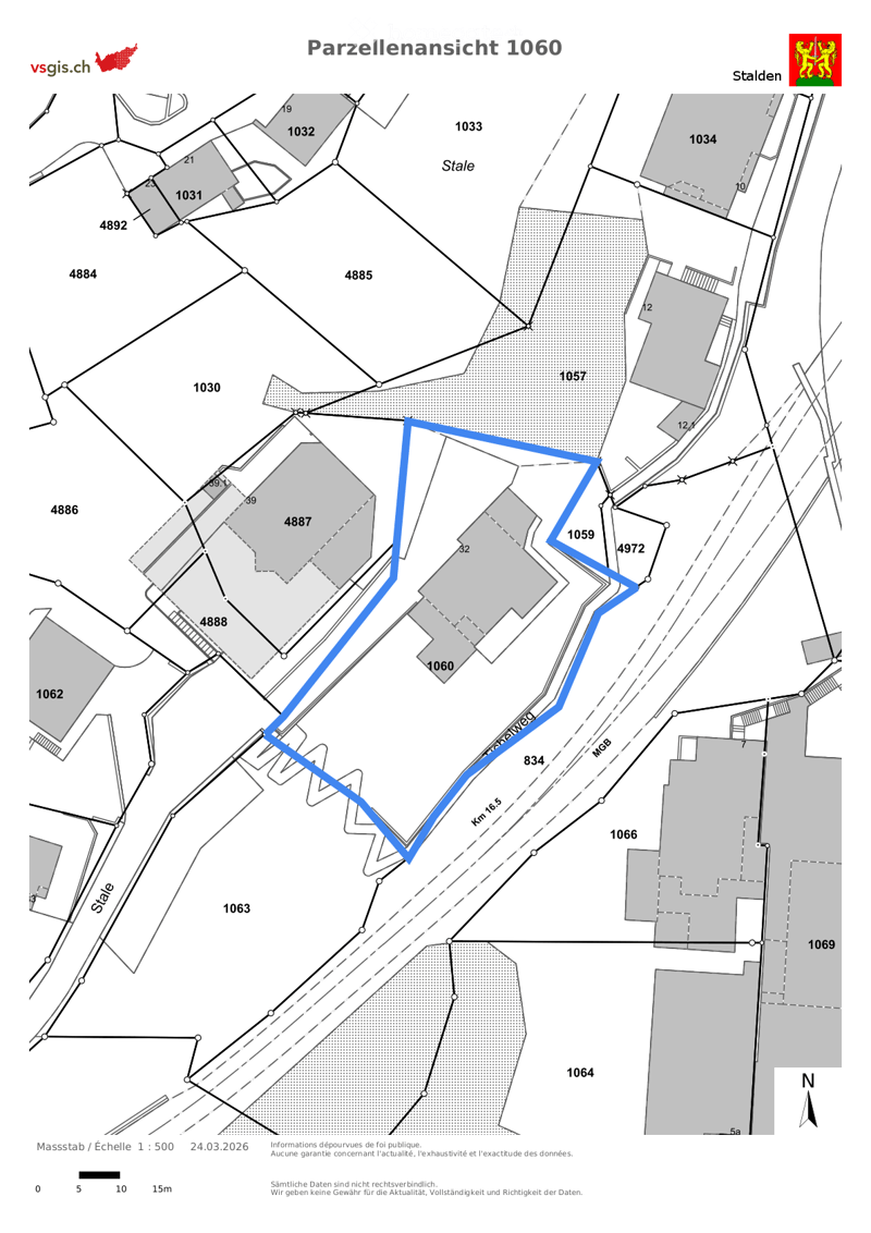 Plot of land with various numbered sections and boundaries outlined