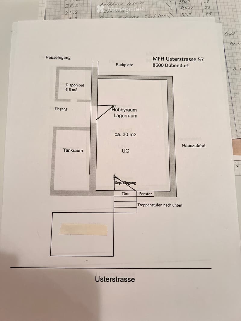 Floor plan of a multi-purpose space including entrance, hobby room, storage room, tank room, and separate entrance.