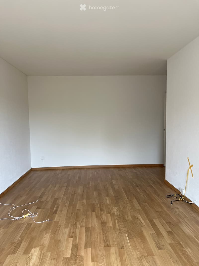 Empty room with light-colored walls and wooden flooring, no furniture or equipment present.
