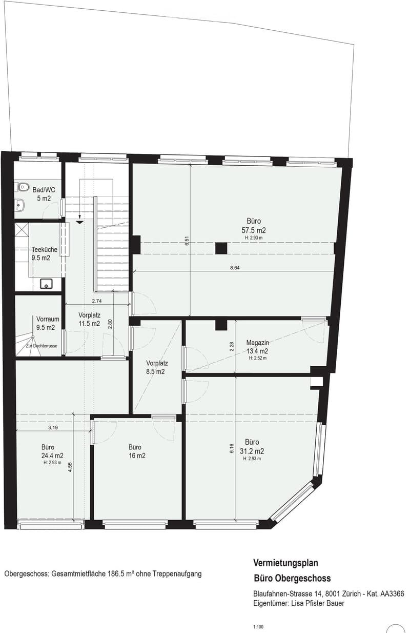 office spaces on multiple floors, different sizes of office spaces