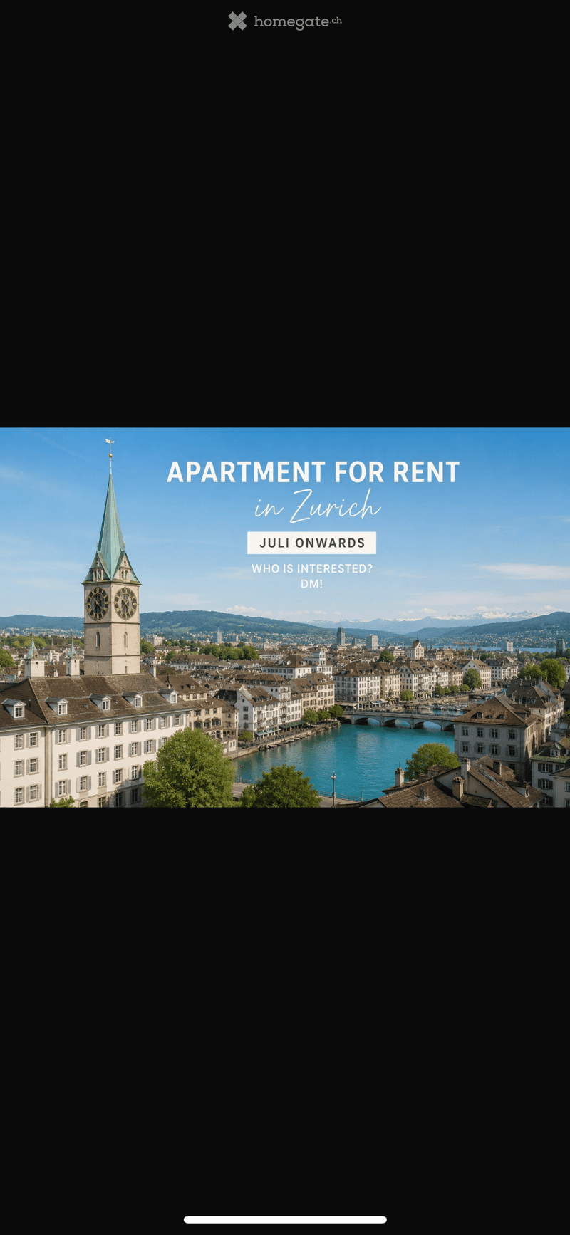 A panoramic view of Zurich with a prominent clock tower, a river, and surrounding buildings.