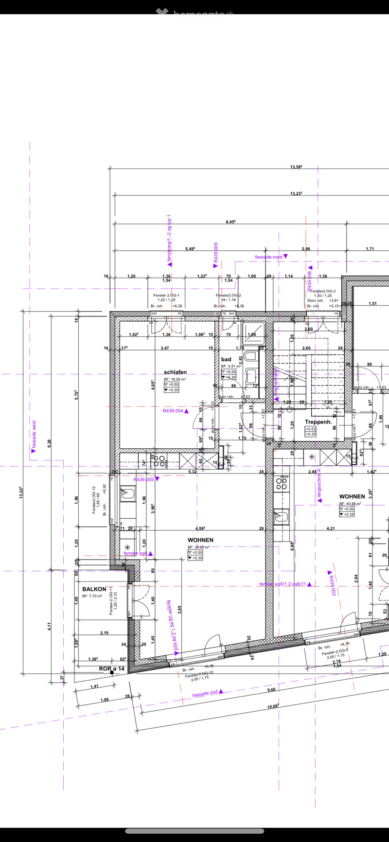 Floor plan showing a two-story house with labeled rooms including living area, bedroom, bathroom, and balcony.