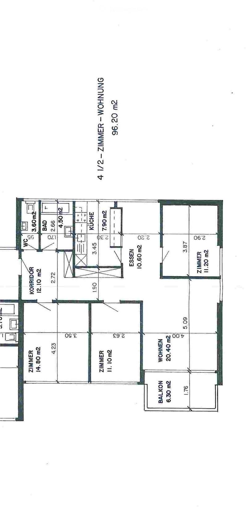 Floor plan showing a 2-room apartment with a kitchen, bathroom, living room, and balcony.