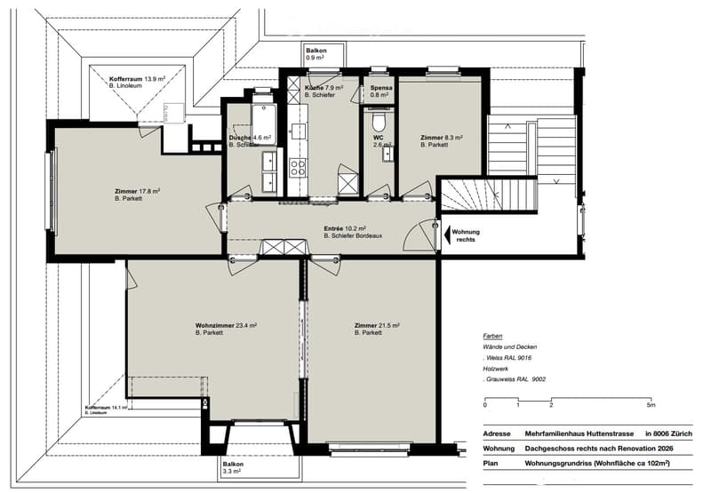 Floor plan of a multi-room apartment with living room, bedrooms, kitchen, bathroom, and balcony.