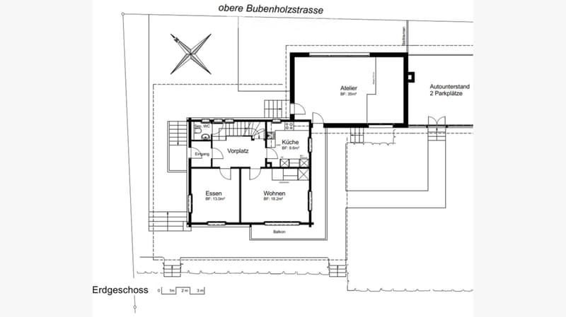 Entrance hall, bedroom, living room, dining room, kitchen, WC, terrace, balcony