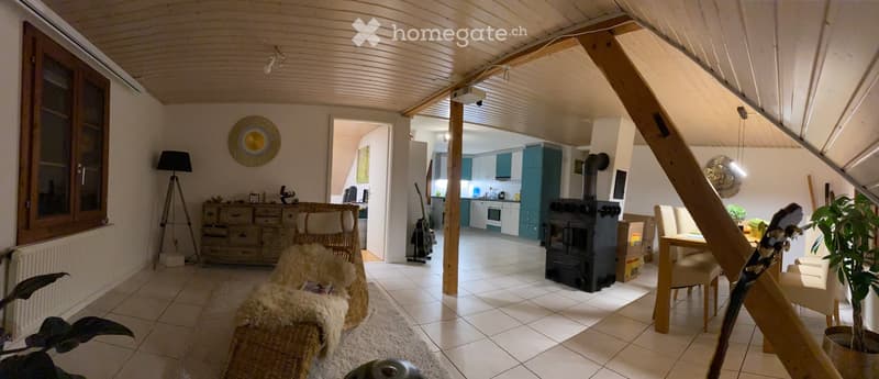 {"type": "Furnished Room", "objects": ["sofa", "table", "chair", "guitar", "wood stove", "kitchen cabinets", "kitchen counter", "kitchen sink", "kitchen stove", "kitchen refrigerator", "kitchen microwave", "kitchen dishwasher", "kitchen oven", "kitchen si