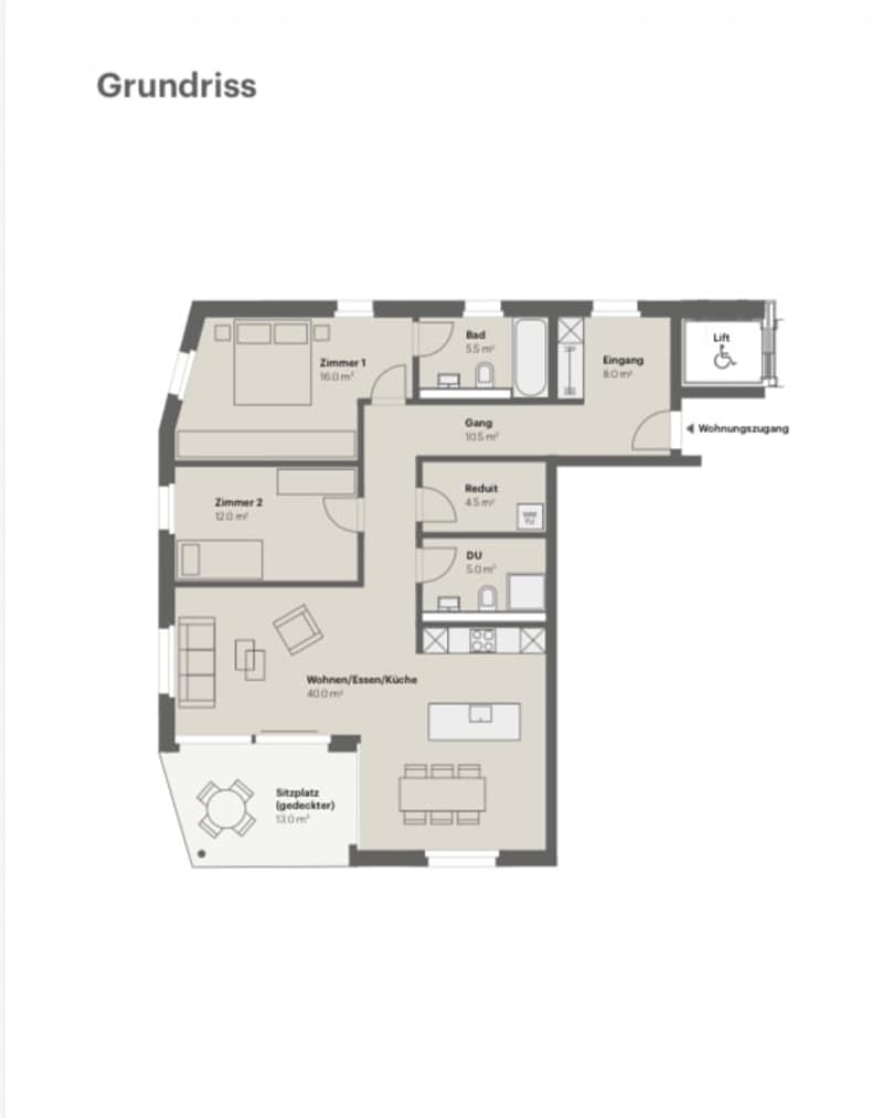 Floor plan: 2 bedrooms, bathroom, entrance hall, living room, kitchen, entrance, corridor