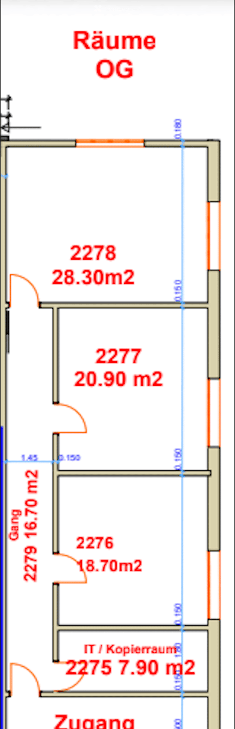 Floor plan of the upper floor (OG) showing four rooms and a hallway. Room sizes are labeled: 28.30 m², 20.90 m², 18.70 m², and 7.90 m².