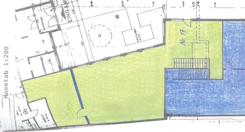 Floor plan of a residential property showing multiple rooms including a living area, kitchen, bedrooms, and a children's room.