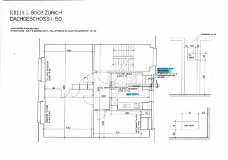 Floor plan of a multi-room apartment including a living room, dining area, kitchen, bedrooms, and bathrooms.
