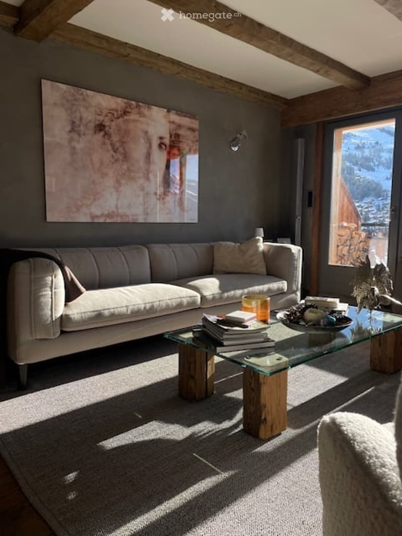 modern sofa, glass coffee table, glass wall, floor lamp, carpet, artwork