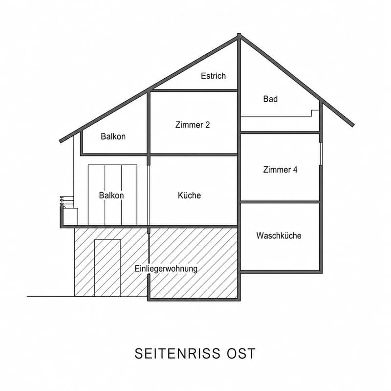 Floor plan showing a layout with multiple rooms including a kitchen, bathrooms, bedrooms, balconies, and a laundry area.