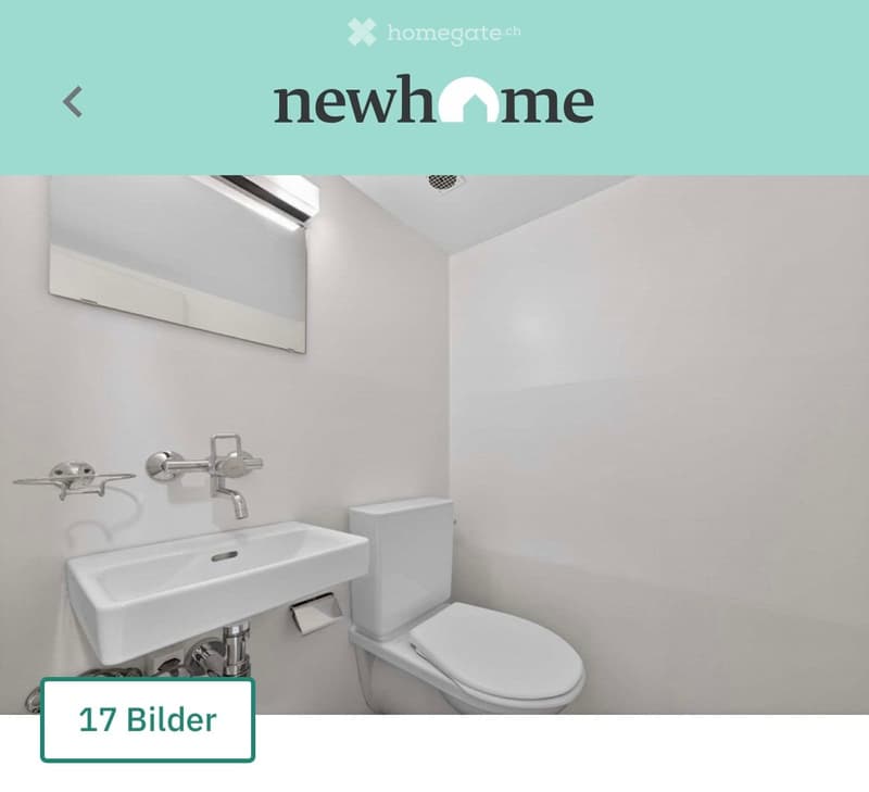 Modern bathroom with a white sink, chrome faucet, toilet, and a large mirror above the sink.