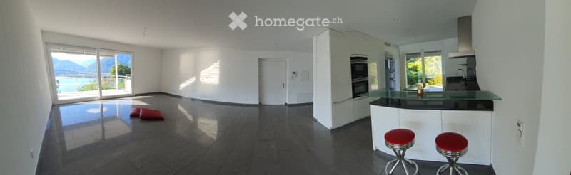 Terrassenwohnung mit Pool in einer 6-Partei Eigentumswohnanlage mit 180° See und Bergsicht in Gerra (6)