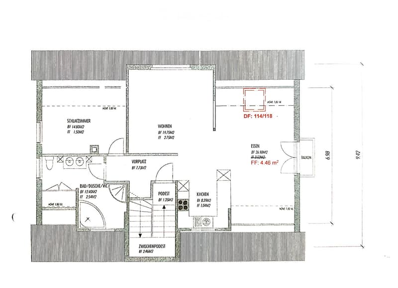 Living room, kitchen, 3 bedrooms, bathroom, balcony, storage room, utility room, shower/bath