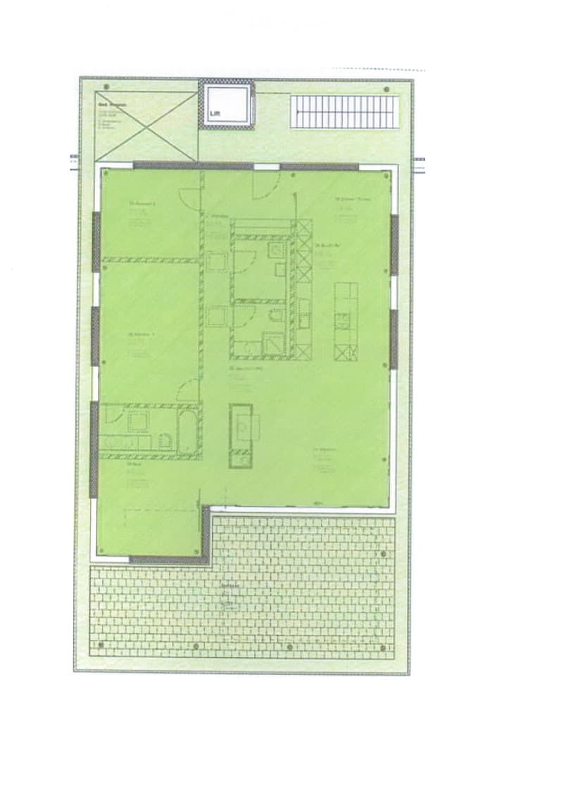 Floor plan of a house with multiple rooms including a living room, dining room, kitchen, bedrooms, bathrooms, and a balcony.