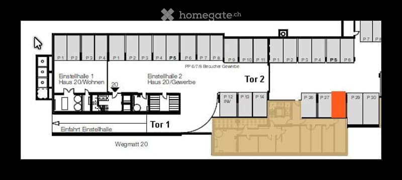 Floor plan of a residential complex showing two houses, labeled "Einzelhaus 1" and "Einzelhaus 2," with multiple rooms, entrances, and parking spaces.