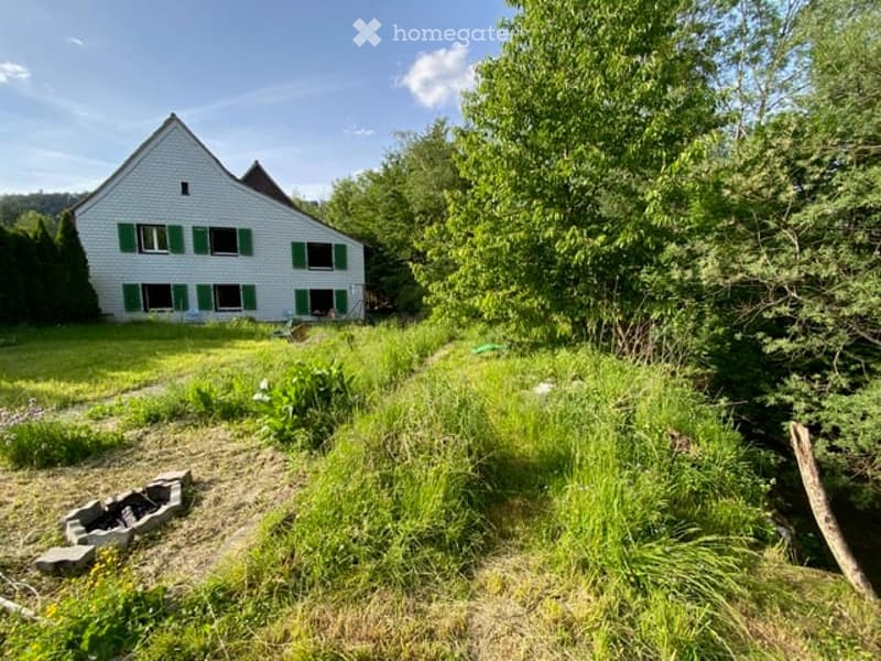 Liebhaberobjekt direkt am Bach mit grossem Garten, Scheune und eigenem Badeplatz (1)