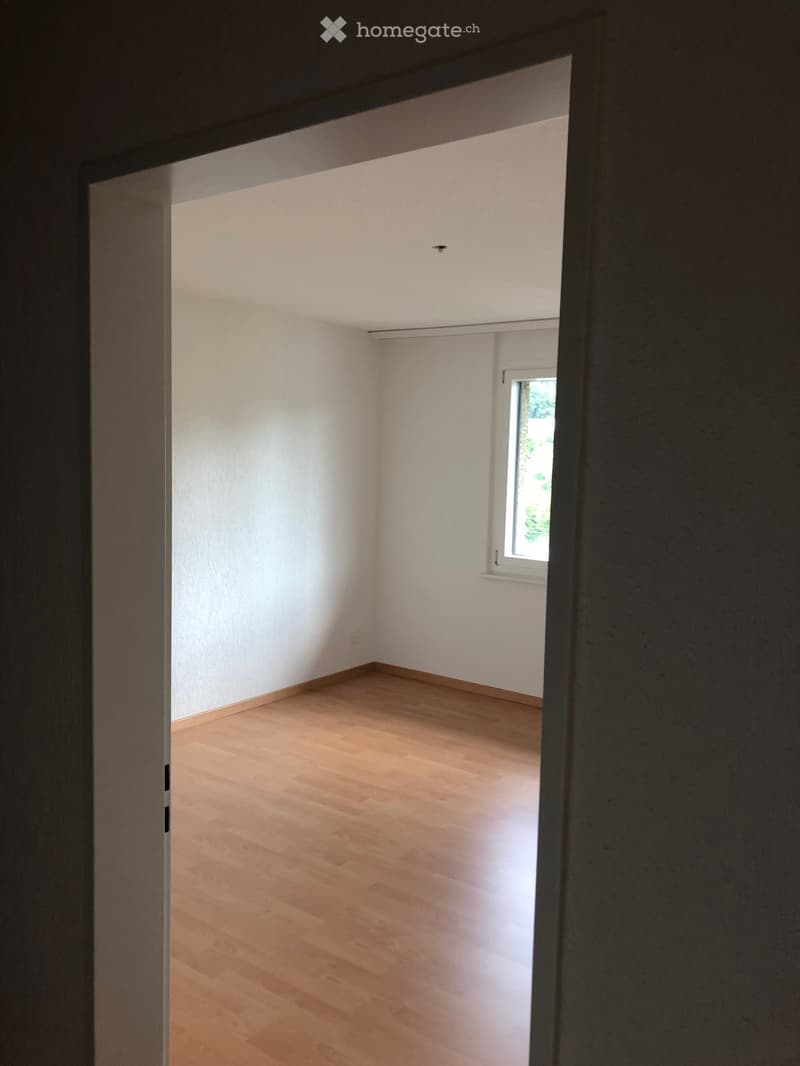Empty room with light wooden flooring and white walls, featuring a single window and a visible electrical outlet.