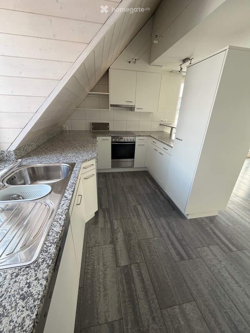 kitchen, white cabinets, granite countertop, stainless steel sink, built-in oven