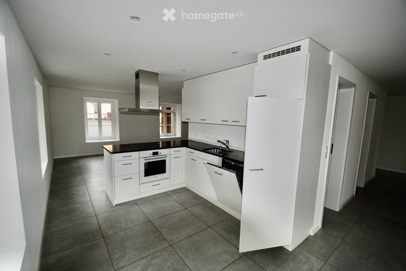 modern, fully equipped kitchen with oven, dishwasher, and dishwasher