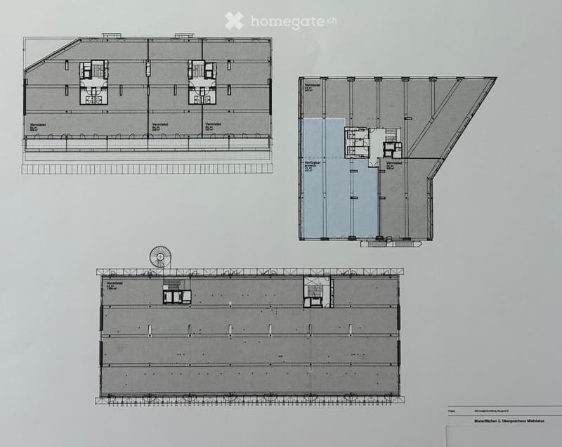 Floor plan showing multiple rental units, including living rooms, bedrooms, bathrooms, and a shared area. Each unit is labeled with rental details and dimensions.