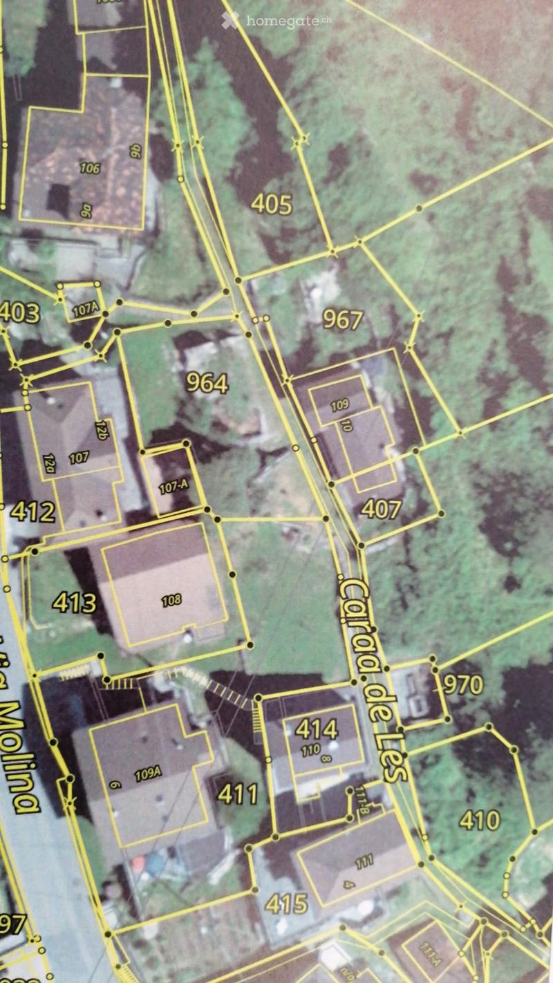 Property boundary map with different property plots and numbers