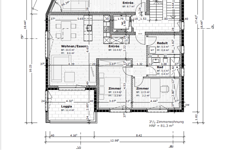 Entrance, living room, kitchen, 2 bedrooms, bathroom, loggia