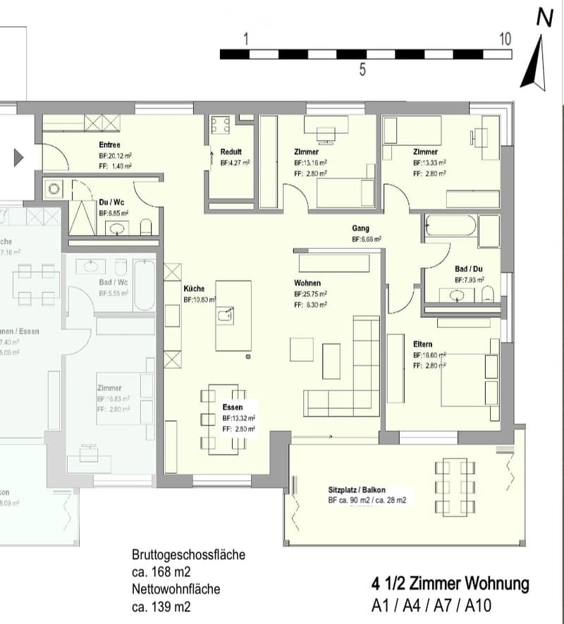 Entrée, Living room, Kitchen, Bathroom, Office, Hallway, 4 Bedrooms, Terrace, Bathroom with shower