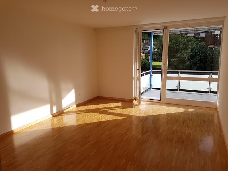 open wooden floor, sliding glass doors, balcony, sunny, clean room