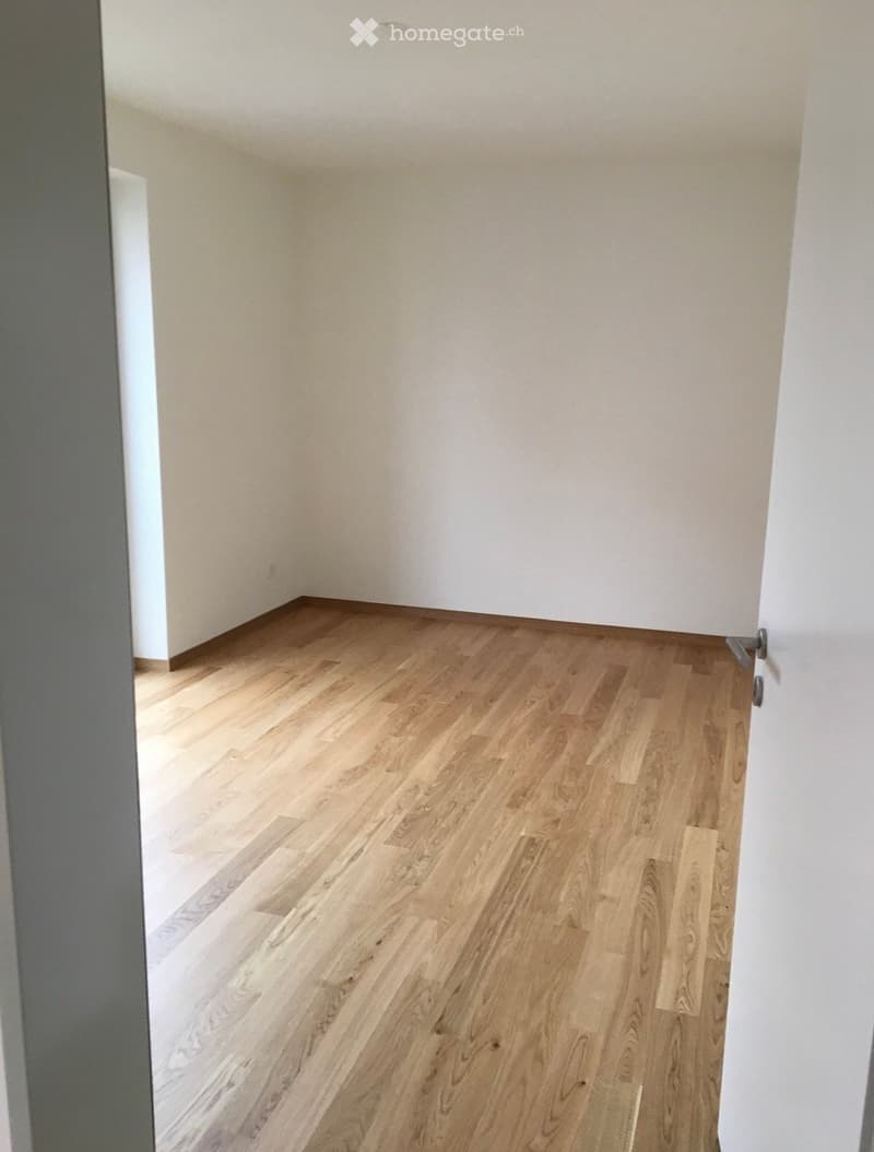 Empty room with light wooden flooring and white walls, no furniture or equipment visible.