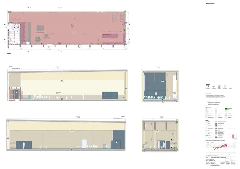 Floor plan of a sports complex with multiple rooms, including a large gymnasium, smaller rooms, and a lobby area. The layout includes labeled spaces such as the gym, locker rooms, and administrative offices.
