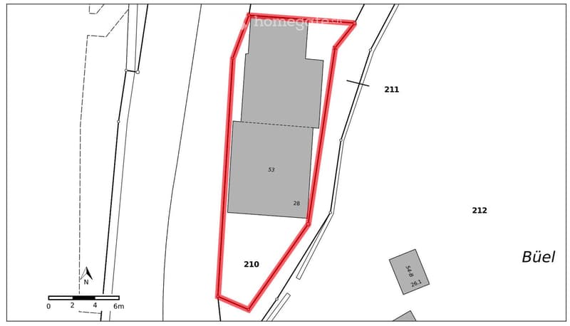 Floor plan showing a property layout with labeled sections and boundaries.