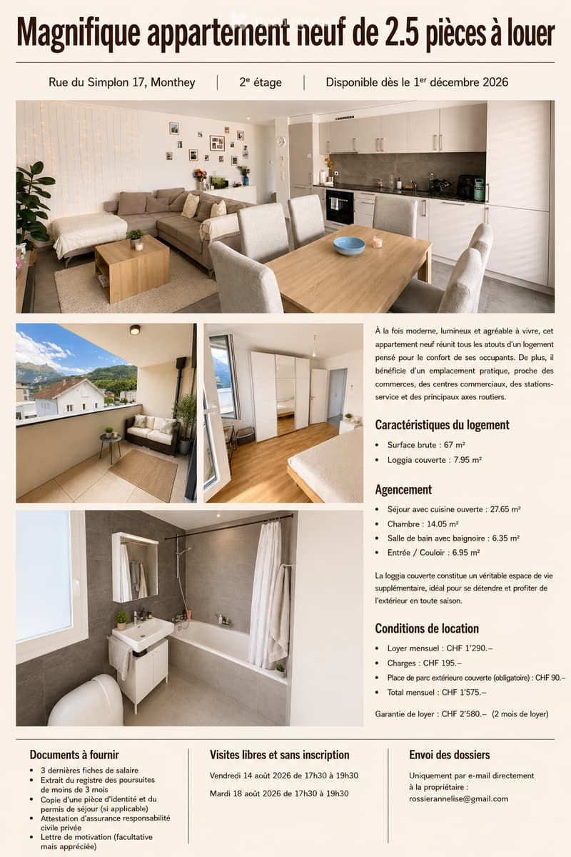 Modern, well-lit apartment with a living area, dining area, kitchen, and bathroom. Features include a sofa, coffee table, dining table, kitchen cabinets, oven, sink, bathtub, and a mirror.