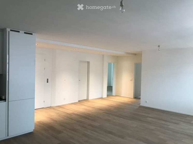 Empty room with wooden flooring, white walls, and built-in white cabinetry on one side. No furniture or equipment present.