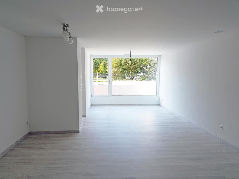 empty room, sliding doors, white walls, wooden floor, sliding doors with views to outside
