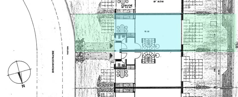Floor plan of a residential property showing multiple rooms, a swimming pool, and outdoor areas.