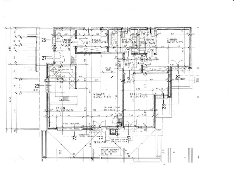 Floor plan showing a multi-room layout including entrance, kitchen, living area, bedrooms, bathrooms, and a balcony.