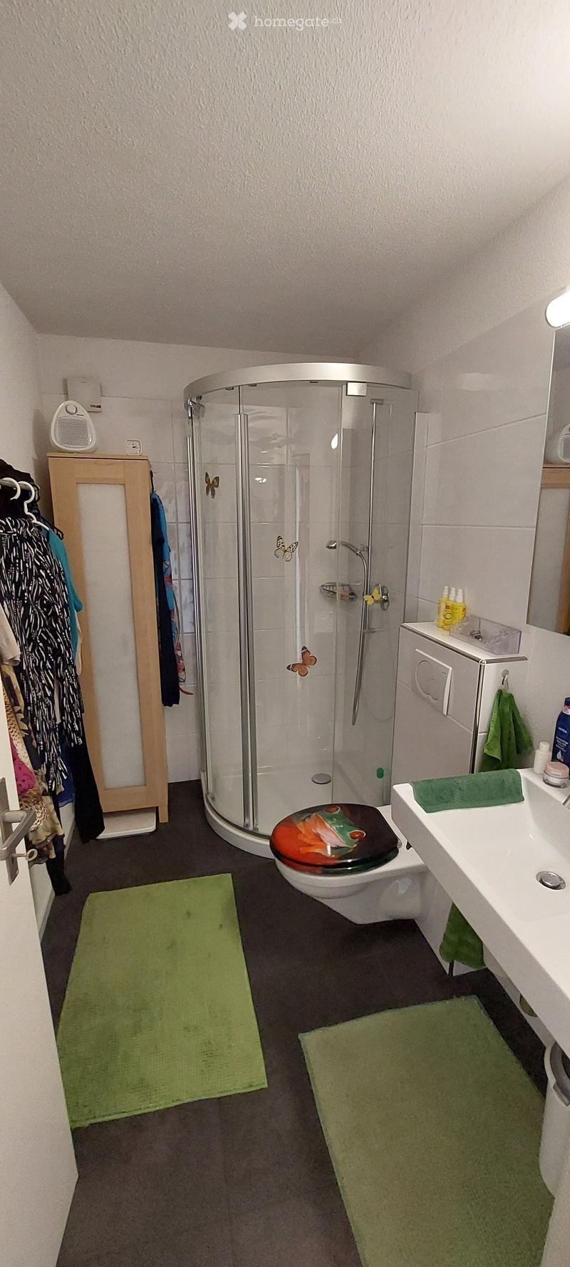 {"type": "Bathroom", "objects": ["toilet", "sink", "shower", "bathroom cabinet", "bathroom rug", "mirror", "faucet", "showerhead", "shower stall", "shower curtain", "shower door", "shower handle", "shower shelf", "shower bottle", "shower bottle", "shower