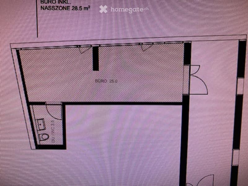 Floor plan of a small apartment with a living area, kitchen, and bathroom.