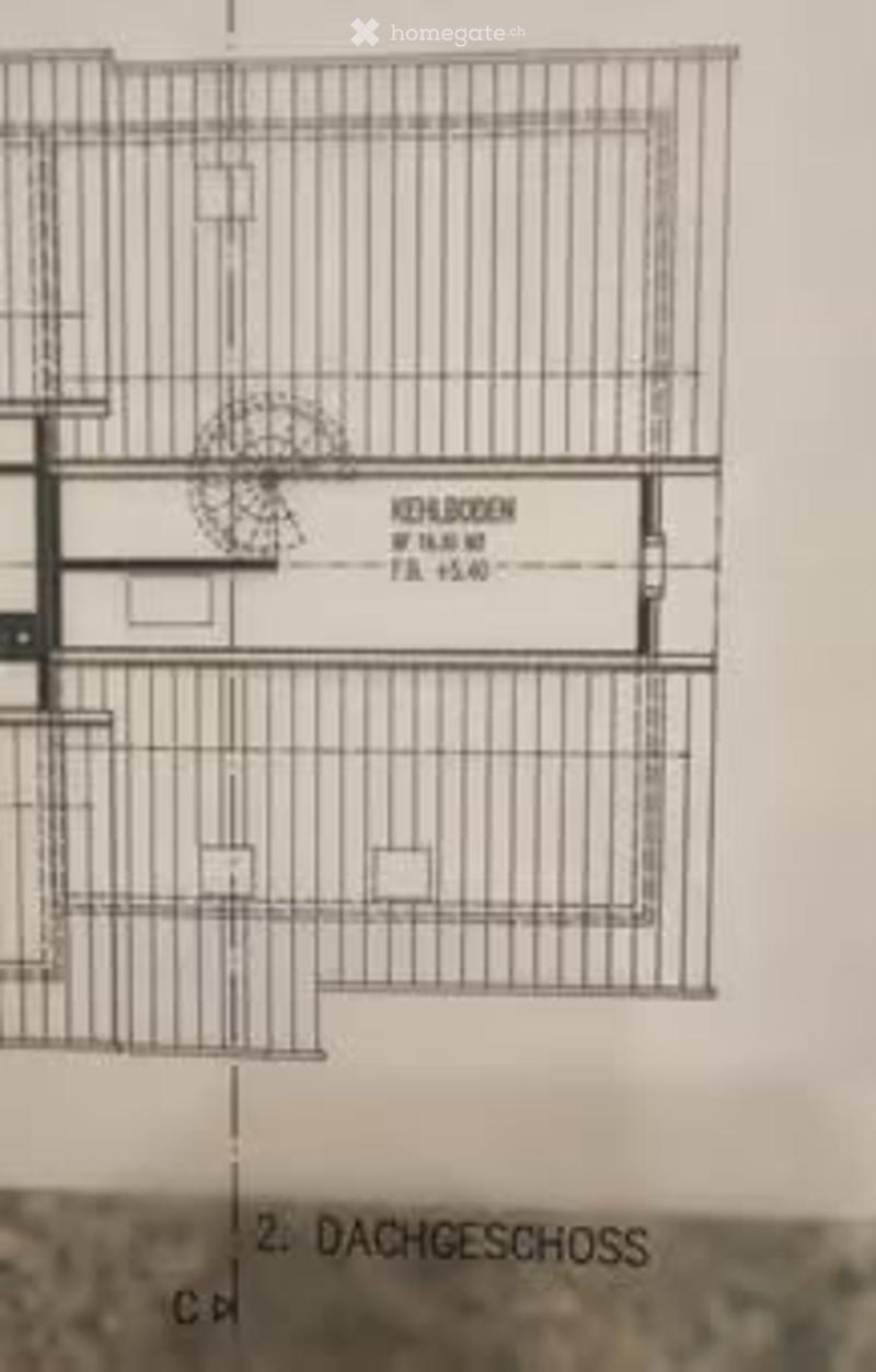 Floor plan of a residential space showing a kitchen, living room, and additional rooms. Dimensions and labels are included for each area.