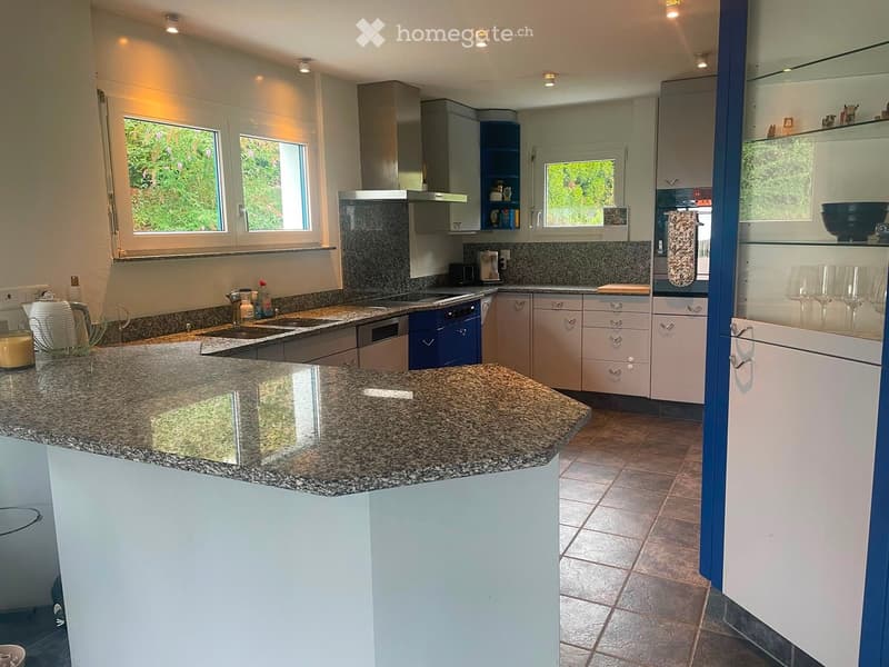 {"type": "Kitchen", "objects": ["granite countertop", "kitchen island", "oven", "dishwasher", "sink", "cupboard", "faucet", "cup", "wine glasses", "bowl", "oven hood", "microwave", "cupboard", "cupboard", "cupboard", "cupboard", "cupboard", "cupboard", "c