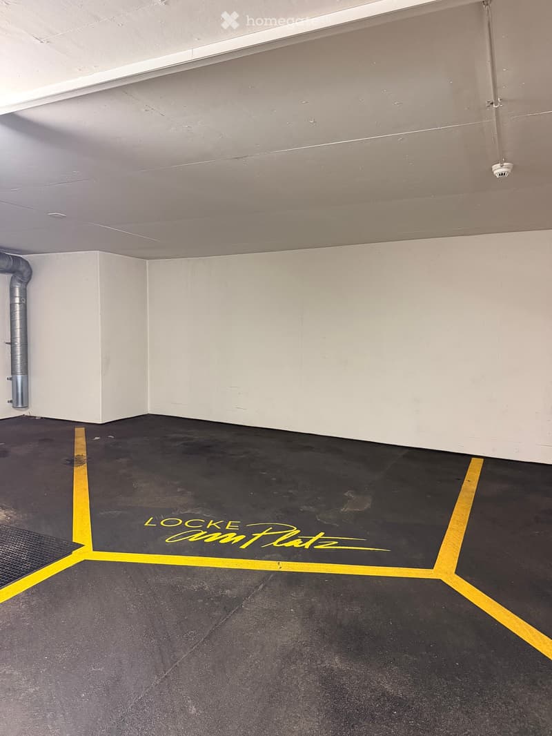 {"type": "Parking place", "objects": [], "description": "Empty parking space with yellow lines and text \"LOCKE am Platz\" on the floor.", "localized_descriptions": {"EN": "Empty parking space with yellow lines and text \"LOCKE am Platz\" on the floor.",