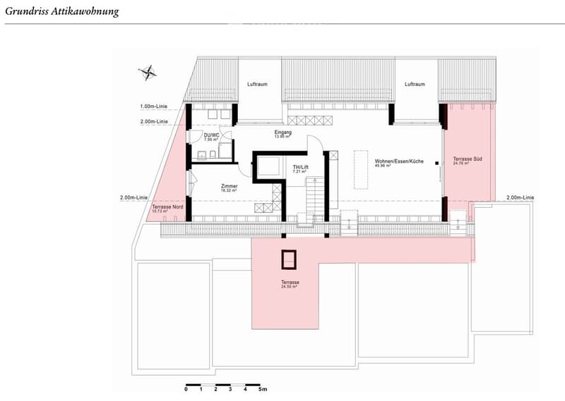 Entrance, living room, kitchen, 2 bedrooms, 2 bathrooms, terrace