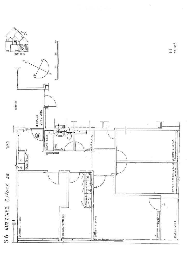 Floor plan of a 2-story house with labeled rooms including living room, kitchen, bedrooms, bathrooms, and balcony.